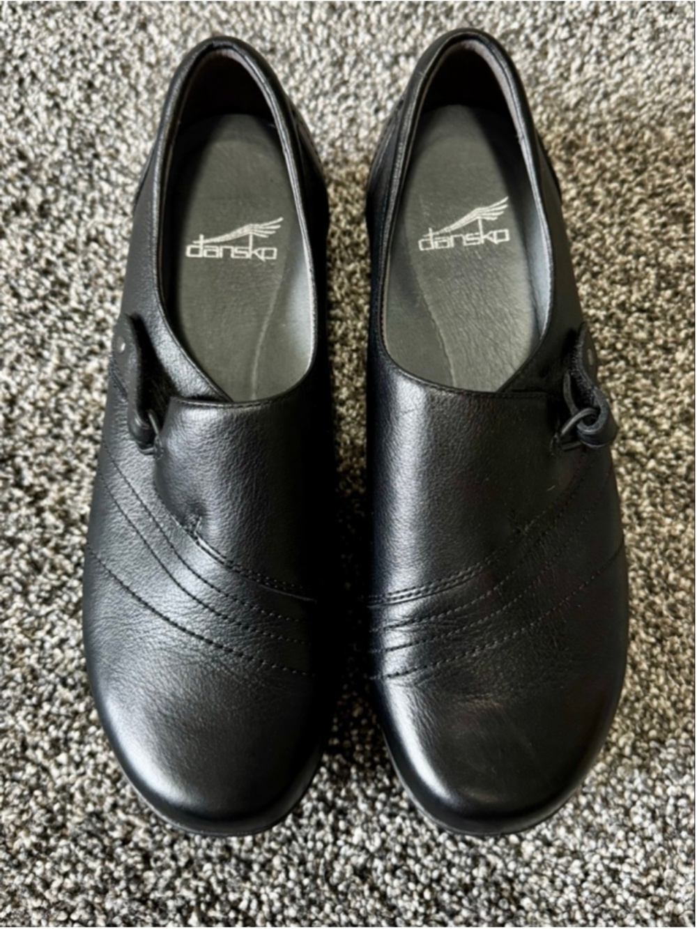 Women's Dansko Franny Wide Black Leather Loafers Size 7.5W NWOB